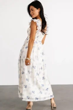 Baltic Born Phoebe Midi Dress | Cream + Blue Floral