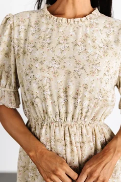 Baltic Born Pia Tiered Midi Dress | Light Sage Floral