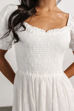 Baltic Born Piper Eyelet Midi Dress | Off White