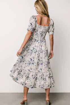 Baltic Born Piper Eyelet Midi Dress | Off White + Blue Floral