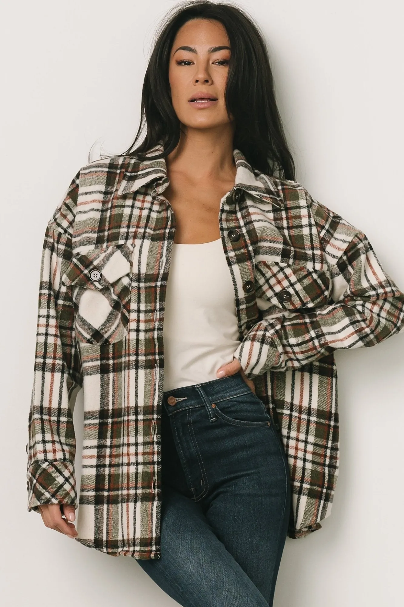 Baltic Born Polson Plaid Shacket | Ivory Multi