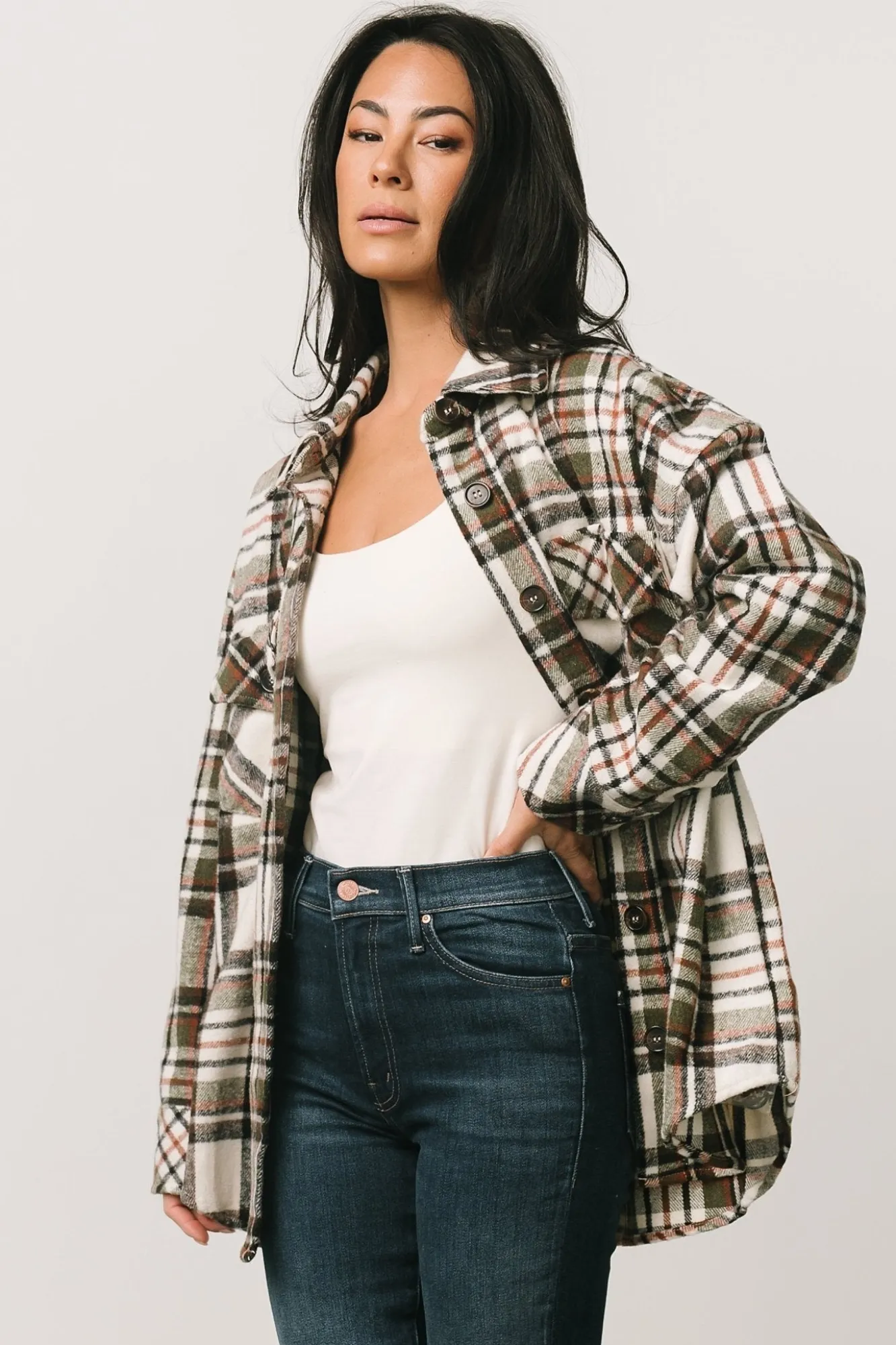 Baltic Born Polson Plaid Shacket | Ivory Multi