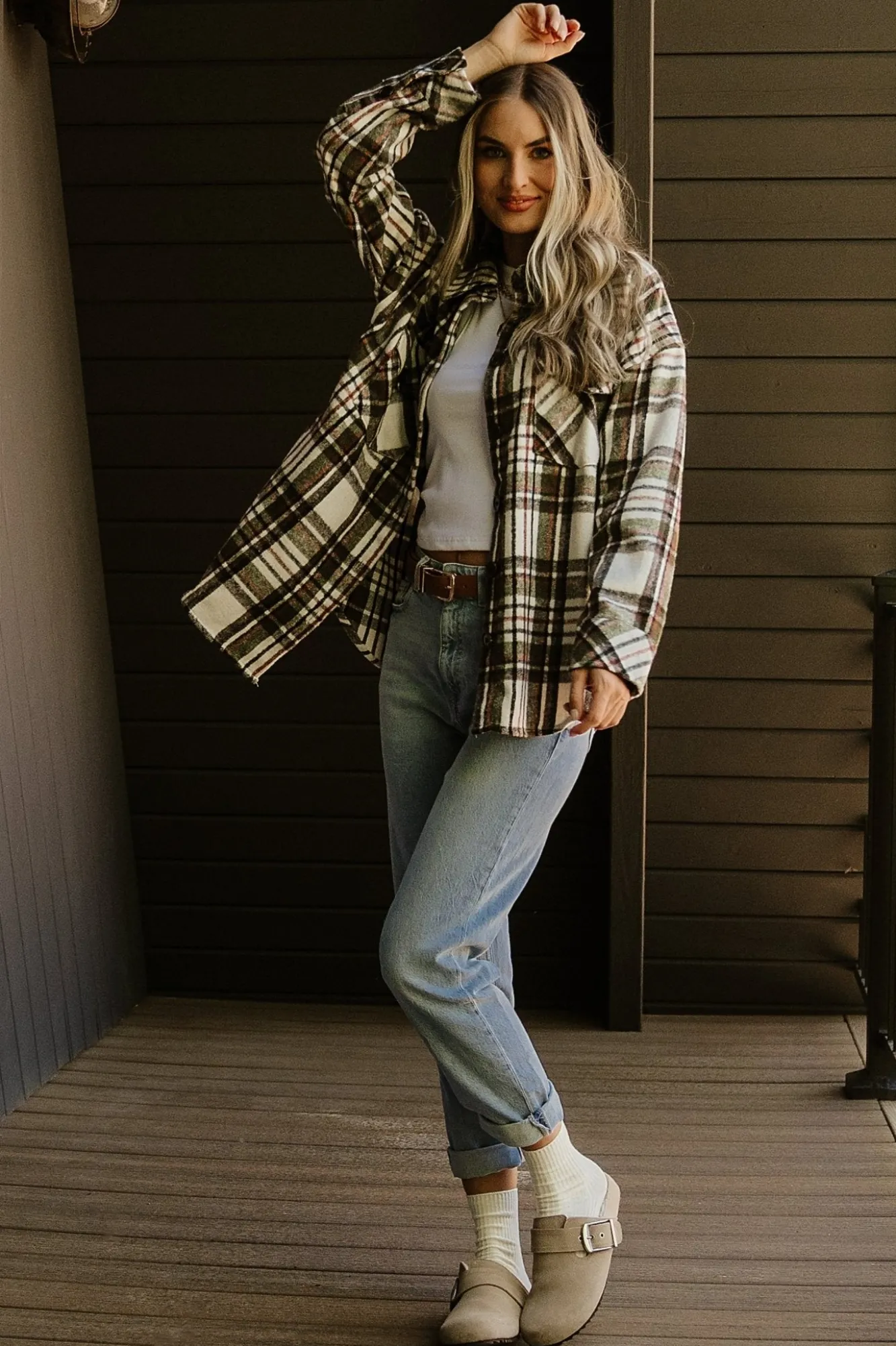 Baltic Born Polson Plaid Shacket | Ivory Multi
