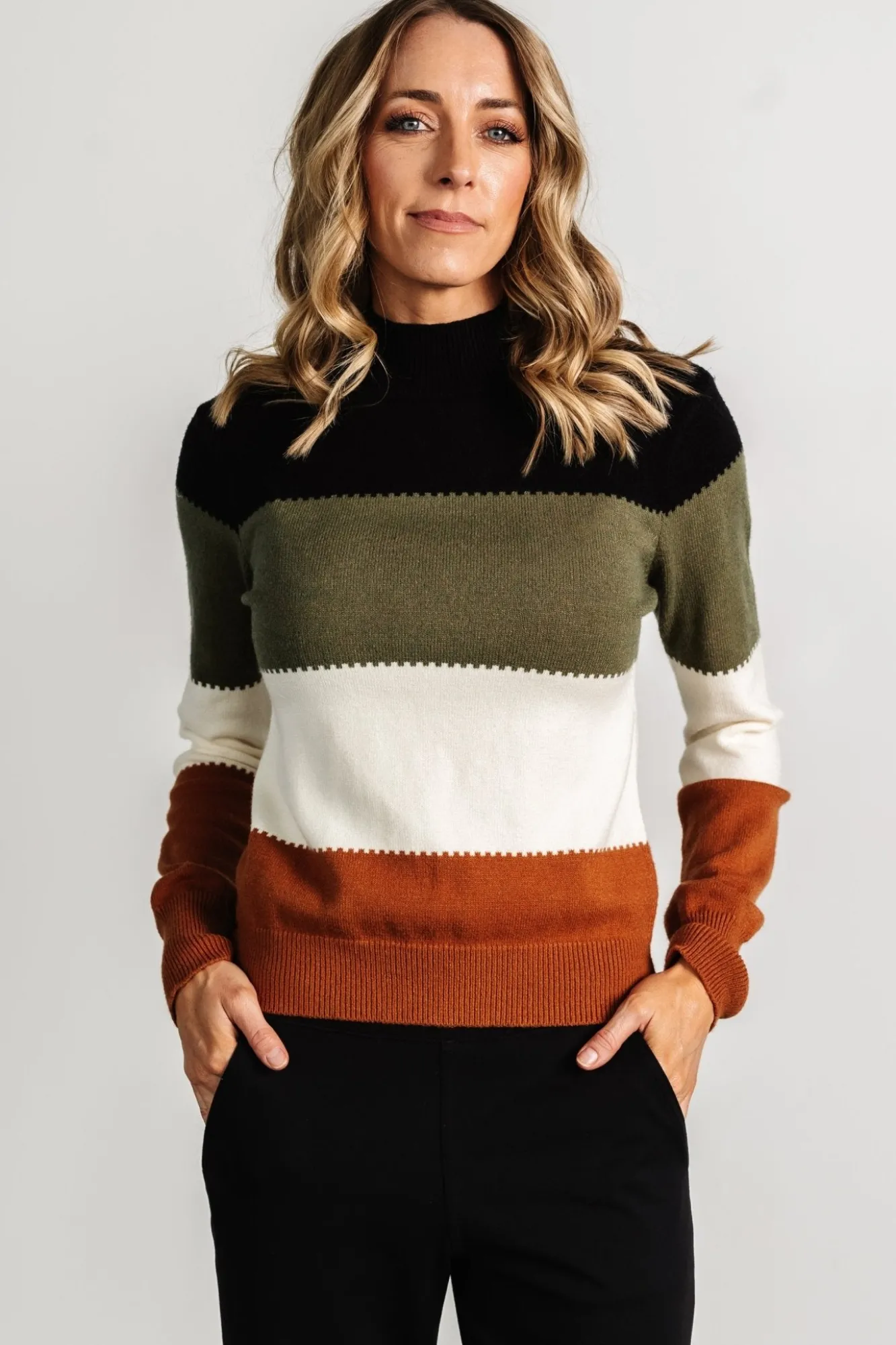 Baltic Born Porter Color Block Sweater | Black Multi