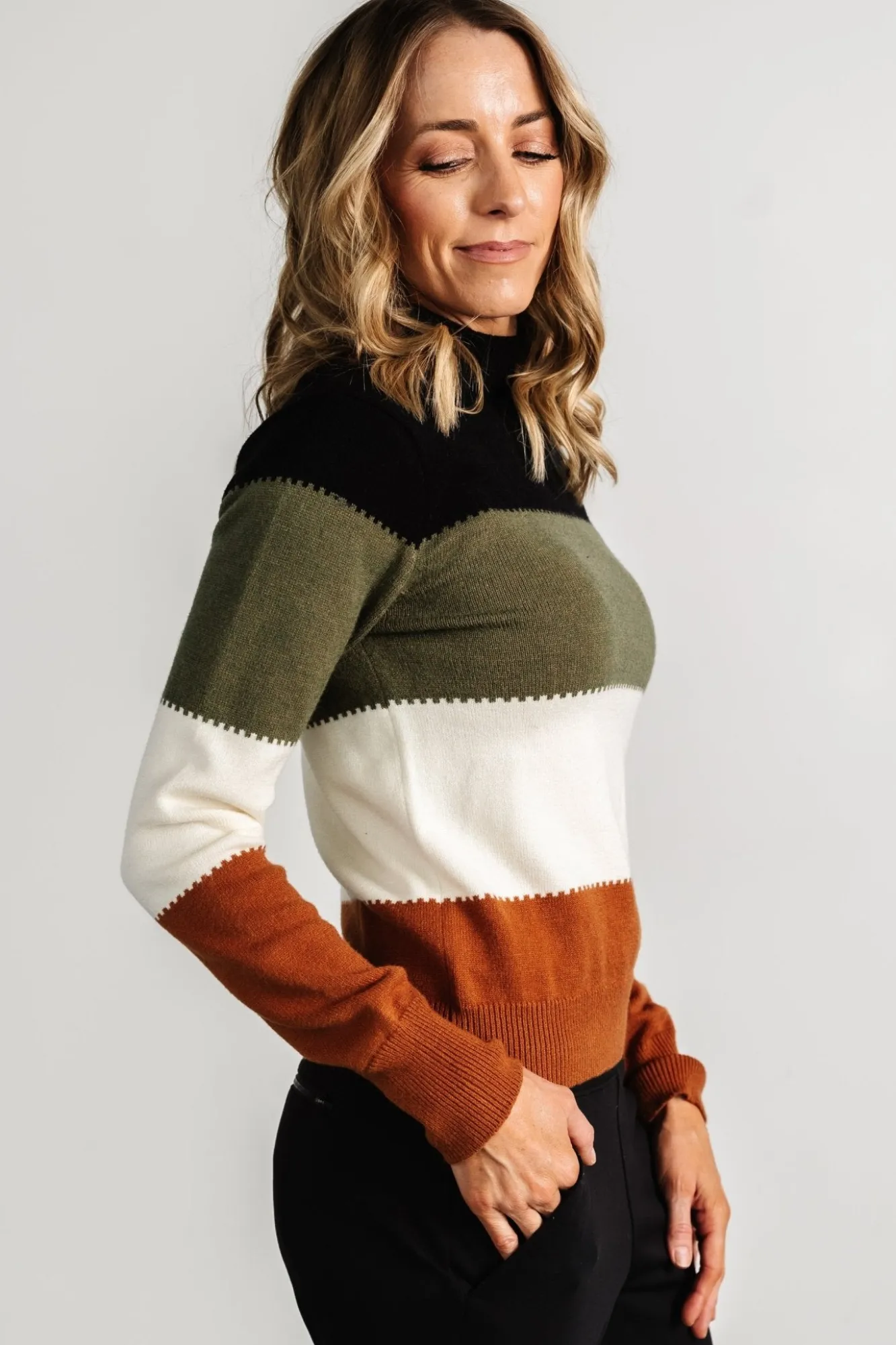 Baltic Born Porter Color Block Sweater | Black Multi