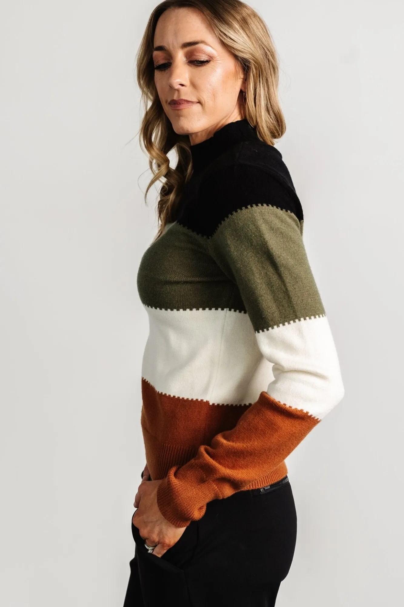 Baltic Born Porter Color Block Sweater | Black Multi