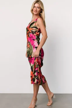 Baltic Born Positano Tank Midi Dress | Black Multi