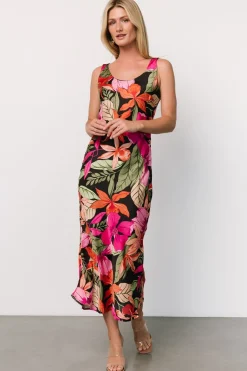 Baltic Born Positano Tank Midi Dress | Black Multi