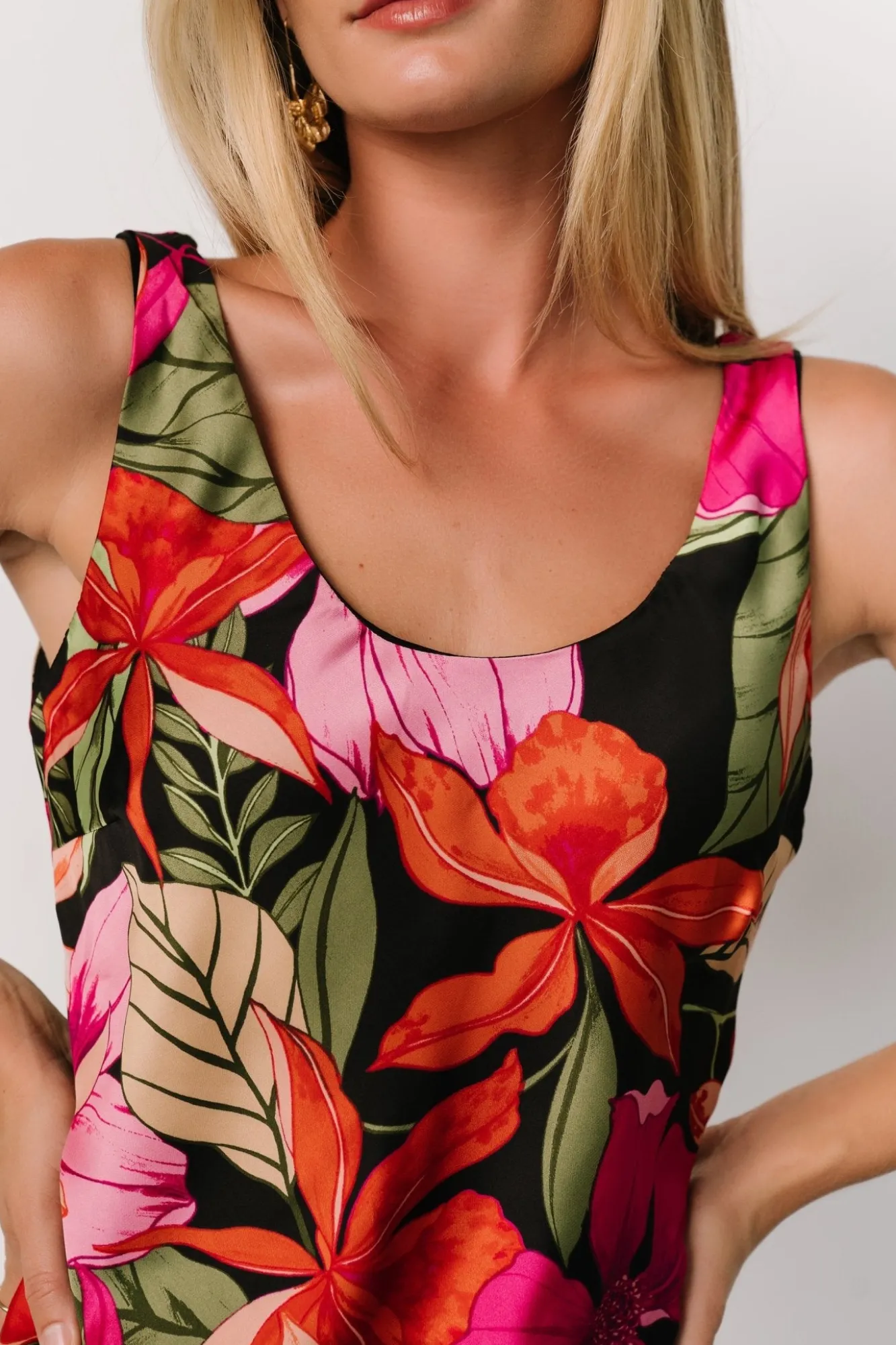 Baltic Born Positano Tank Midi Dress | Black Multi