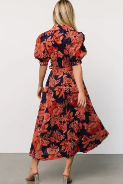 Baltic Born Potenza Wrap Dress | Navy + Rust