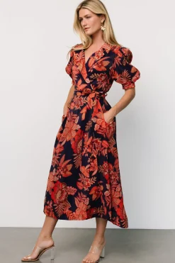 Baltic Born Potenza Wrap Dress | Navy + Rust