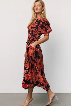 Baltic Born Potenza Wrap Dress | Navy + Rust