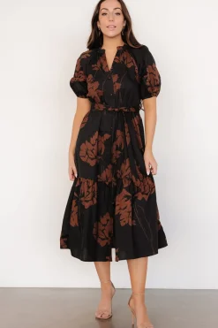Baltic Born Prescott Midi Dress | Black + Brown Floral