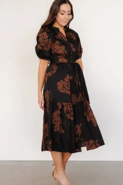 Baltic Born Prescott Midi Dress | Black + Brown Floral