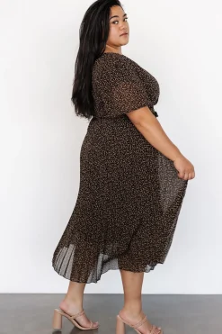 Baltic Born Prim Pleated Dress | Black Print