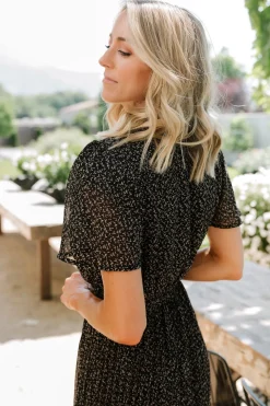 Baltic Born Prim Pleated Dress | Black Print