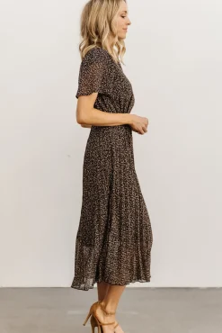 Baltic Born Prim Pleated Dress | Black Print