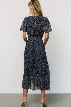 Baltic Born Prim Pleated Dress | Navy Print