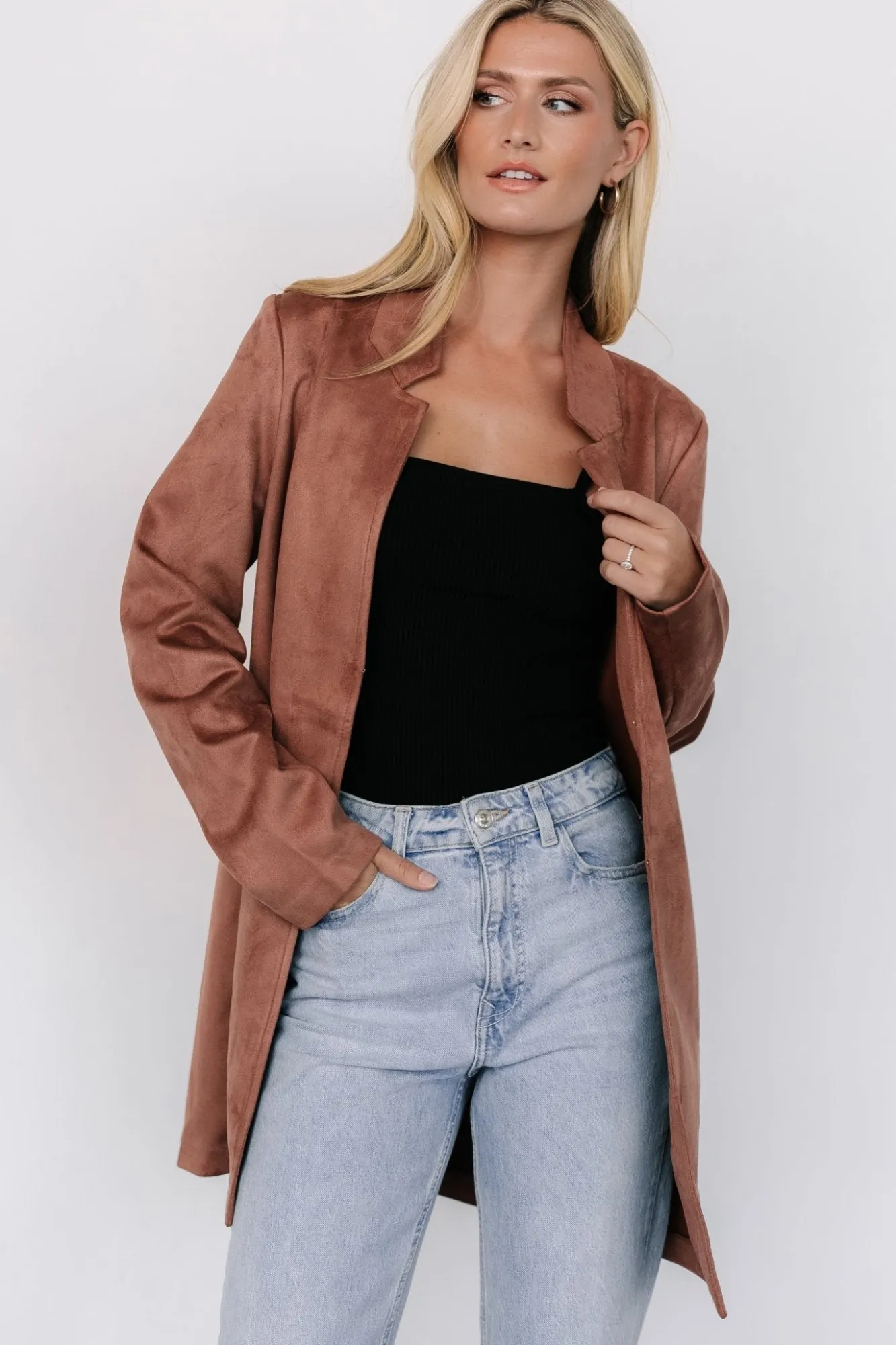 Baltic Born Queenie Faux Suede Jacket | Dusty Clove