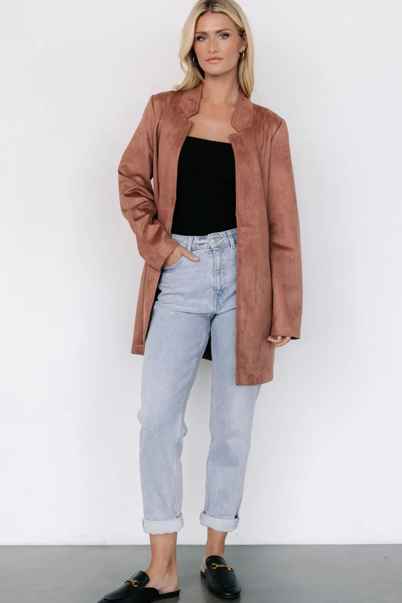 Baltic Born Queenie Faux Suede Jacket | Dusty Clove