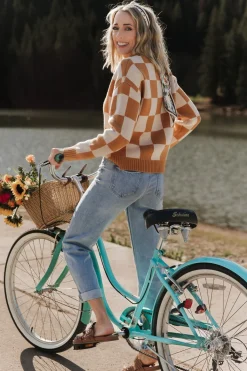 Baltic Born Quincy Checkered Sweater | Pumpkin Spice