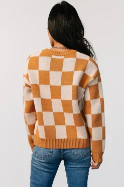 Baltic Born Quincy Checkered Sweater | Pumpkin Spice