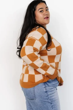 Baltic Born Quincy Checkered Sweater | Pumpkin Spice