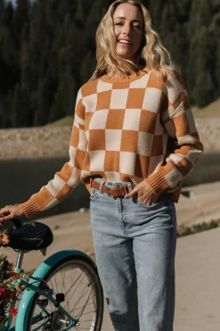 Baltic Born Quincy Checkered Sweater | Pumpkin Spice