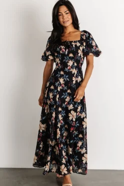 Baltic Born Raelynn Maxi Dress | Black Floral