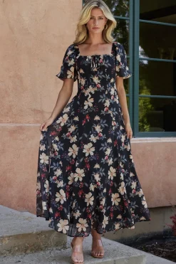 Baltic Born Raelynn Maxi Dress | Black Floral