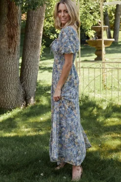 Baltic Born Raelynn Maxi Dress | Dusty Blue Floral