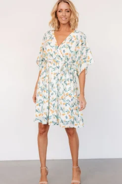 Baltic Born Raina Kimono Short Dress | Off White Multi Floral