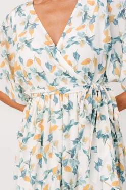 Baltic Born Raina Kimono Short Dress | Off White Multi Floral