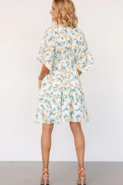 Baltic Born Raina Kimono Short Dress | Off White Multi Floral