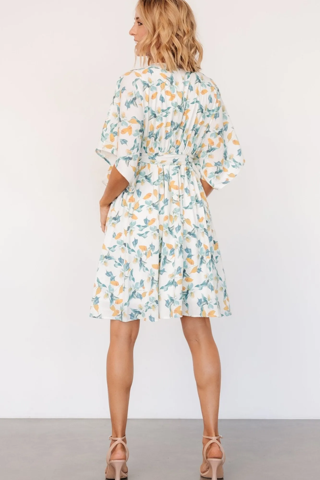 Baltic Born Raina Kimono Short Dress | Off White Multi Floral