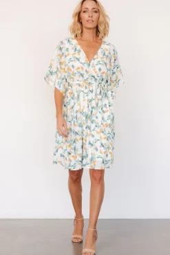 Baltic Born Raina Kimono Short Dress | Off White Multi Floral