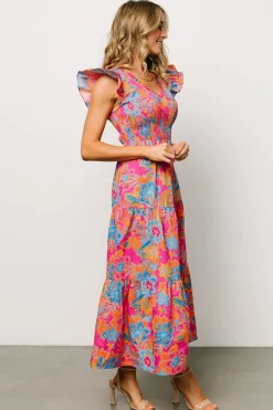 Baltic Born Ranchero Smocked Maxi Dress | Pink Multi