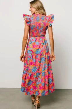 Baltic Born Ranchero Smocked Maxi Dress | Pink Multi
