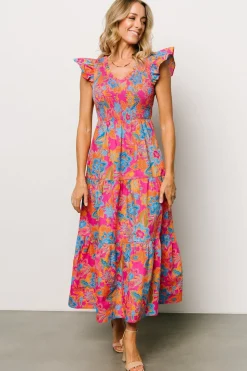 Baltic Born Ranchero Smocked Maxi Dress | Pink Multi