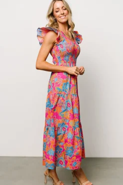 Baltic Born Ranchero Smocked Maxi Dress | Pink Multi