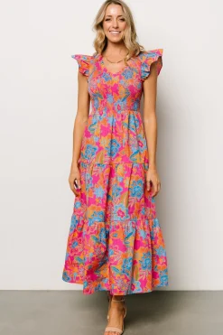 Baltic Born Ranchero Smocked Maxi Dress | Pink Multi