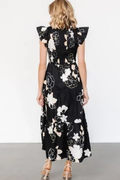 Baltic Born Ranchero Smocked Maxi Dress | Black Print