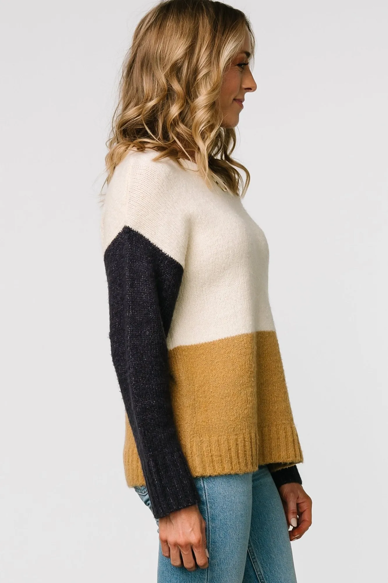 Baltic Born Randi Color Block Sweater | Cream + Navy