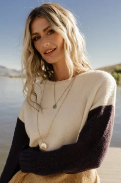 Baltic Born Randi Color Block Sweater | Cream + Navy