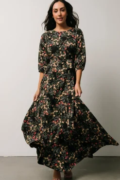 Baltic Born Rebecca Maxi Dress | Black Pomegranate Print