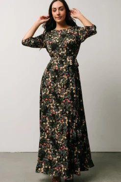 Baltic Born Rebecca Maxi Dress | Black Pomegranate Print