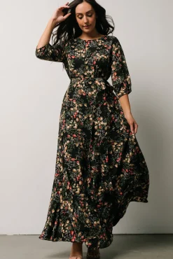Baltic Born Rebecca Maxi Dress | Black Pomegranate Print