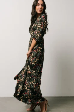 Baltic Born Rebecca Maxi Dress | Black Pomegranate Print