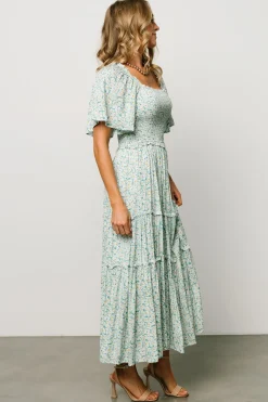 Baltic Born Regina Smocked Maxi Dress | Green Floral