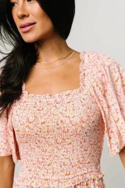 Baltic Born Regina Smocked Maxi Dress | Coral Floral